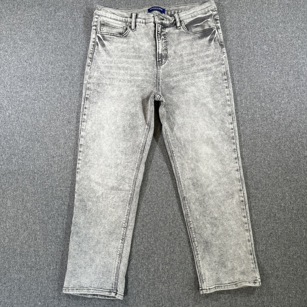 Scotch & Soda Amsterdam Gray Wash Jeans Women's Size 12 Straight Stretch